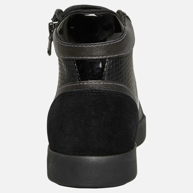 GEOX Damen Blomie High Top Sneaker mit Reißverschluss Schwarz