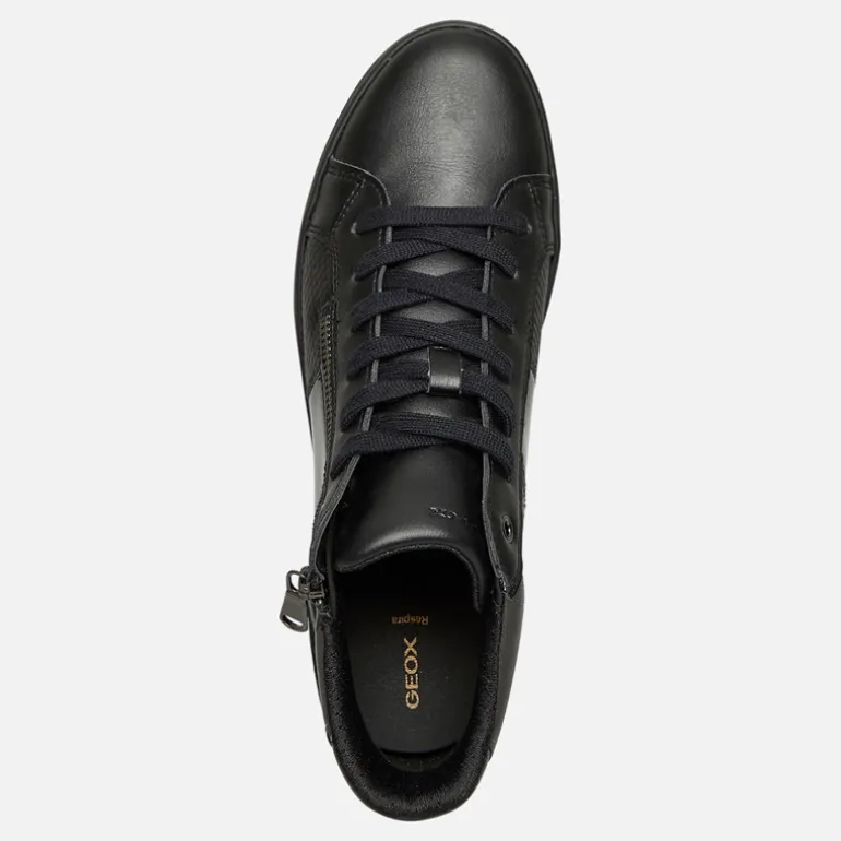 GEOX Damen Blomie High Top Sneaker mit Reißverschluss Schwarz
