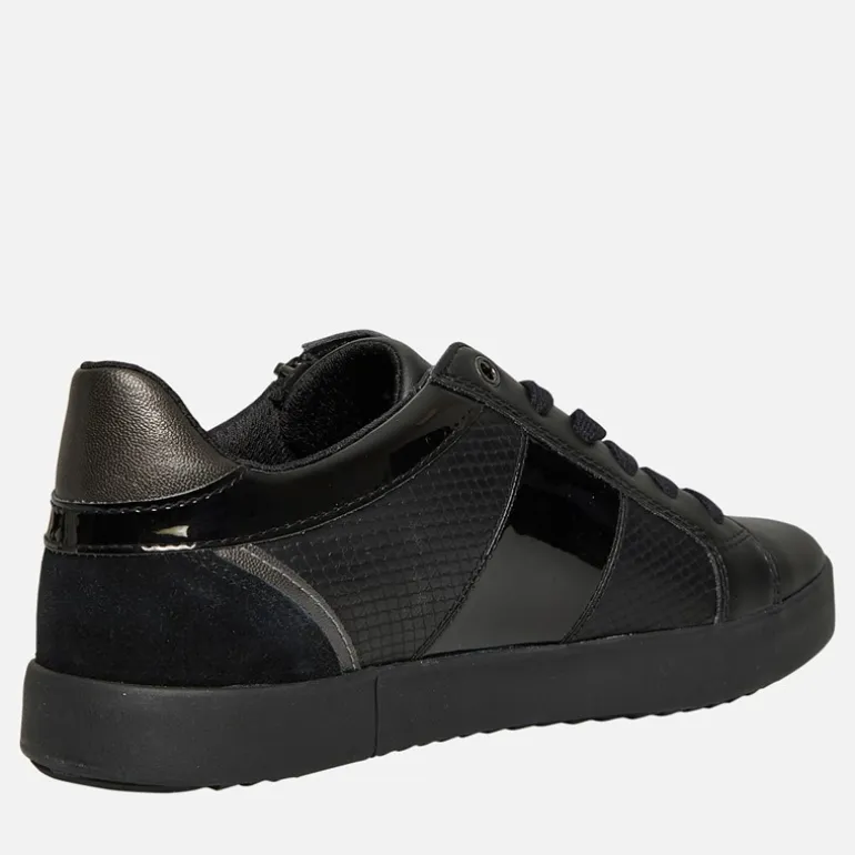 GEOX Damen Blomie Zip Turnschuhe Schwarz