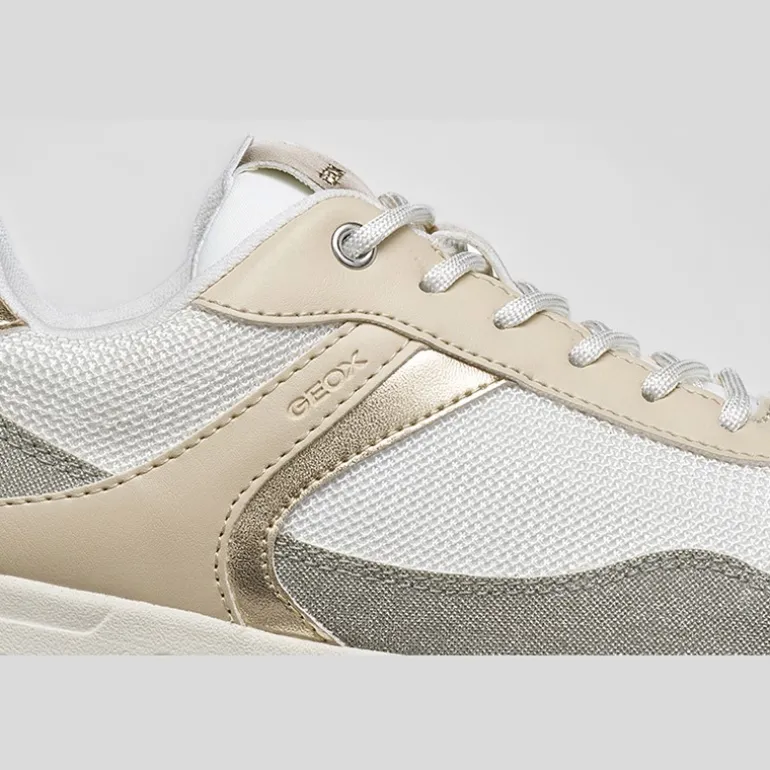 GEOX Damen Bulmya Sneaker Papyrus/Weiß