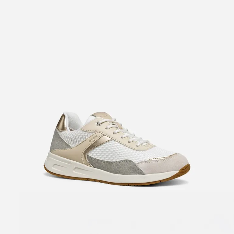 GEOX Damen Bulmya Sneaker Papyrus/Weiß