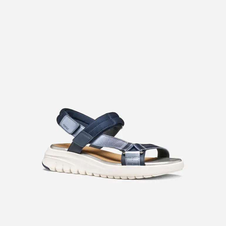 GEOX Damen Flextride S Sandalen Navy/Avio