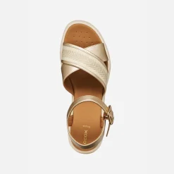 GEOX Damen Melciona Sandalen Hellgold/Papyrus Lt Gold/Papyrus