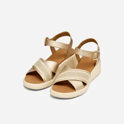 GEOX Damen Melciona Sandalen Hellgold/Papyrus Lt Gold/Papyrus