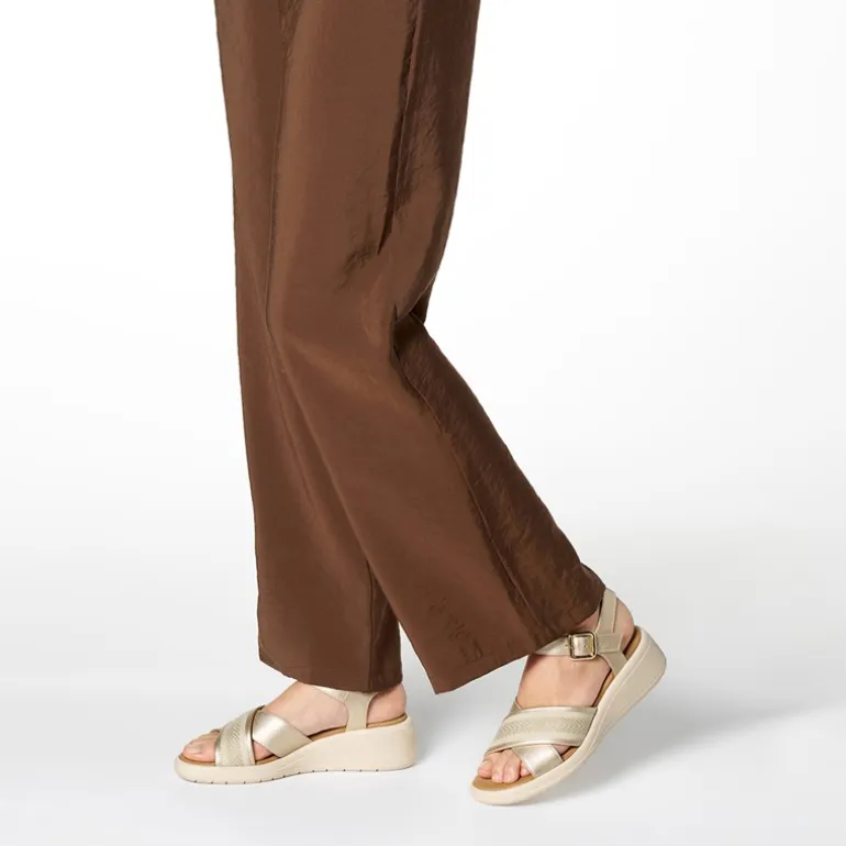 GEOX Damen Melciona Sandalen Hellgold/Papyrus Lt Gold/Papyrus
