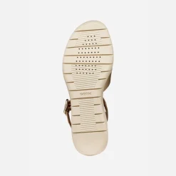 GEOX Damen Melciona Sandalen Hellgold/Papyrus Lt Gold/Papyrus