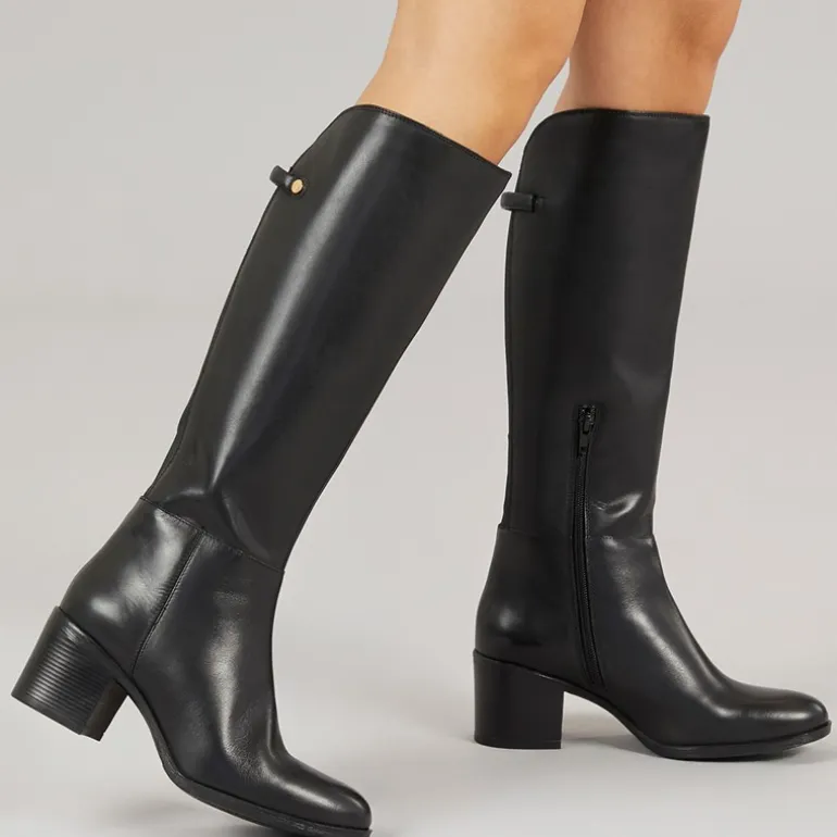 GEOX Damen neue kniehohe Stiefel Schwarz