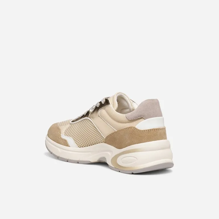 GEOX Damen Zarvia Sportschuhe Papyrus/Weiß