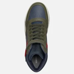 GEOX Junior Junge Perth Hi Top Sneaker Military/Navy
