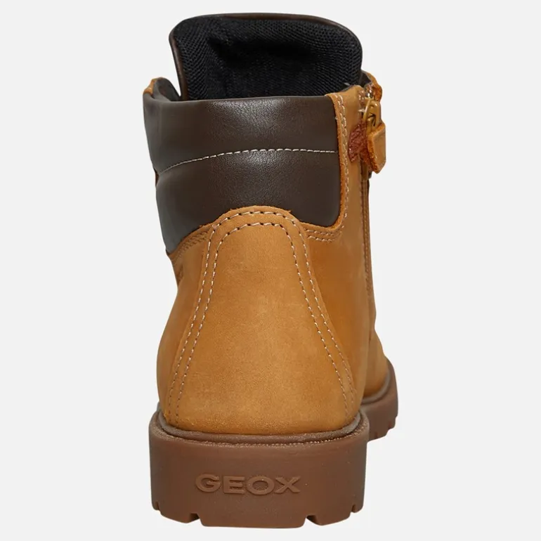 GEOX Junior Junge Shaylax Innen Reißverschluss Stiefel Gelb/Braun