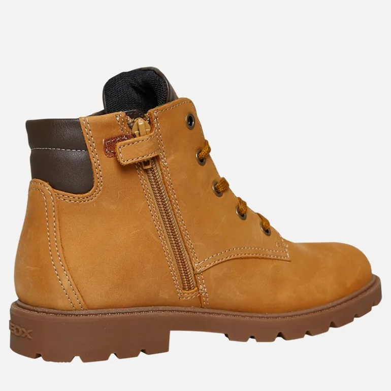 GEOX Junior Junge Shaylax Innen Reißverschluss Stiefel Gelb/Braun