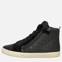 GEOX Junior Mädchen Mirroless Zip Hi Top Turnschuhe Schwarz