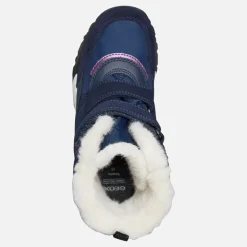 GEOX Junior Mädchen Trekkyup Doppelschnalle Fell Gefütterte Stiefel Marine/Lila