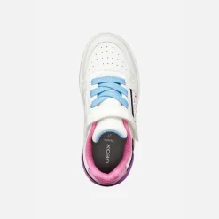 GEOX Junior Mädchen Washiba Turnschuhe Weiß/Dunkelviolett Weiß/Dk Purple