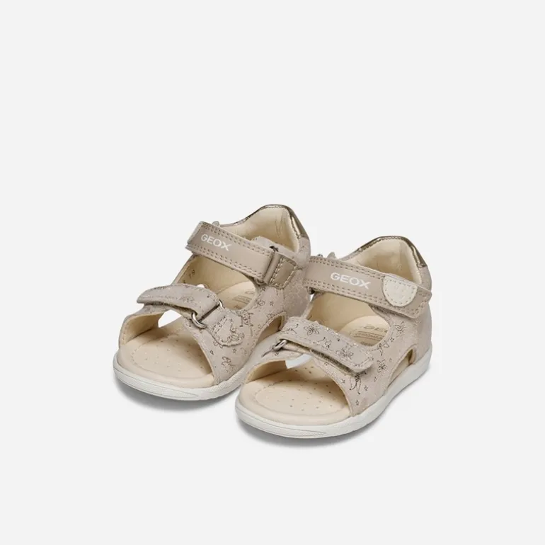 GEOX Kleinkind Mädchen Macchia Sandalen Beige/Platinum