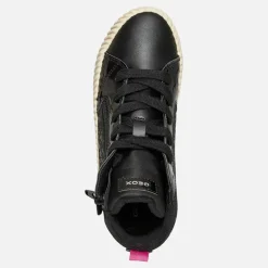 GEOX Mädchen Mirroless Reissverschluss Hi Top Turnschuhe Schwarz