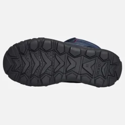 GEOX Mädchen Trekkyup Zweifach Riemen Fell gefütterte Stiefel Marineblau/Lila