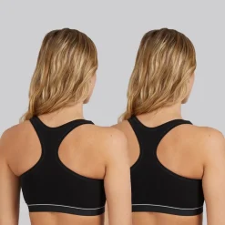 G-STAR Damen Doppelpack Racer Bralettes Schwarz