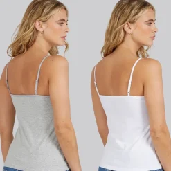 G-STAR Damen 2er-Pack Unterhemden Bright White/Light Grey Marl