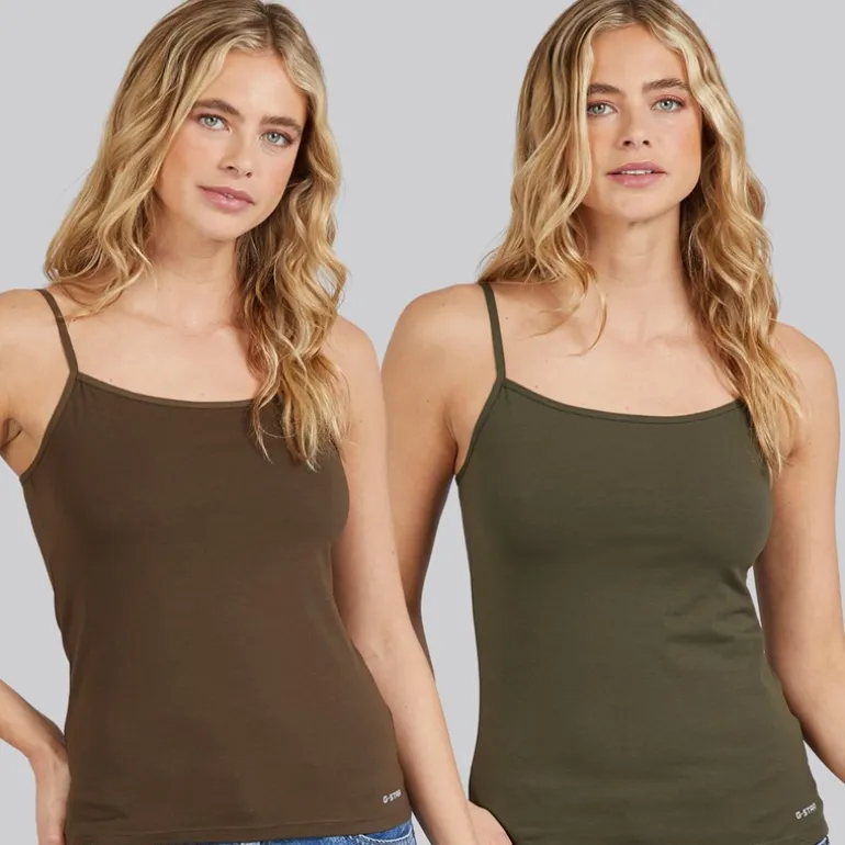 G-STAR Damen 2er-Pack Unterhemden Forest Night/Wren