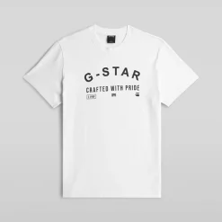 G-STAR Herren Brust Logo T Shirt Weiß