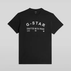 G-STAR Herren Brust Logo T Shirt Dunkel Schwarz Dk Black