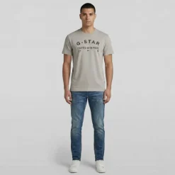 G-STAR Herren Brust Logo T Shirt Grau