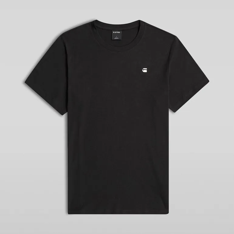 G-STAR Herren Logo Slim T Shirt Dunkel Schwarz Dk Black