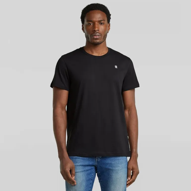G-STAR Herren Logo Slim T Shirt Dunkel Schwarz Dk Black