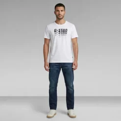 G-STAR Herren verblasstes T Shirt Weiß