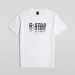 G-STAR Herren verblasstes T Shirt Weiß