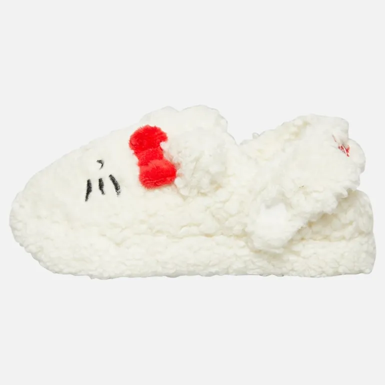 Hello Kitty Mädchen Weiße Borg Hausschuhe Weiß / Rot