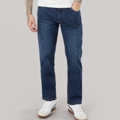 Henleys Herren Breeze Jeans mit geradem Bein Blau