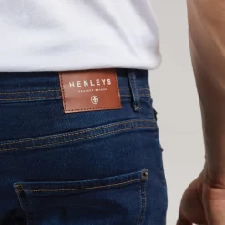 Henleys Herren Flex Denim Shorts Dunkle Waschung