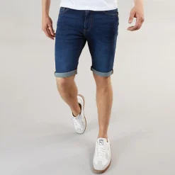 Henleys Herren Flex Denim Shorts Dunkle Waschung