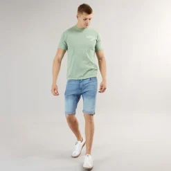 Henleys Herren Flex Denim Shorts Helle Waschung