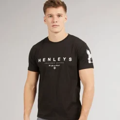 Henleys Herren Hentyme T-Shirts Schwarz
