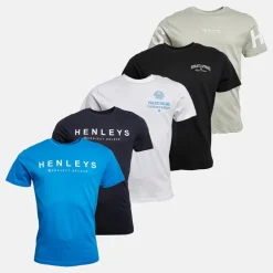 Henleys Herren Multhen 5er-Pack T-Shirts Sortiert