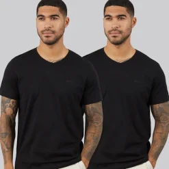 Hugo Boss Herren Komfort Zwei Pack T Shirts Schwarz