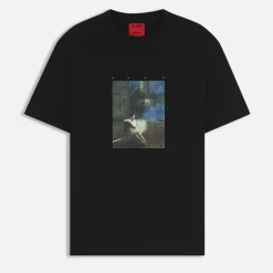HUGO Herren Dabolos T Shirt Schwarz
