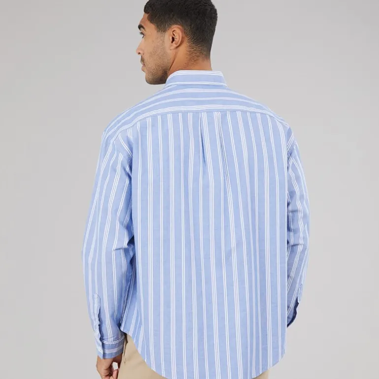 HUGO Herren Ebill Langarmshirt Open Blue