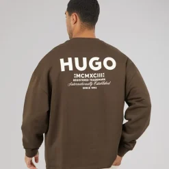 HUGO Herren Naviu Sweatshirt Dark Brown