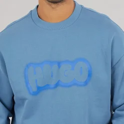 HUGO Herren Newirex Sweatshirt Open Blue