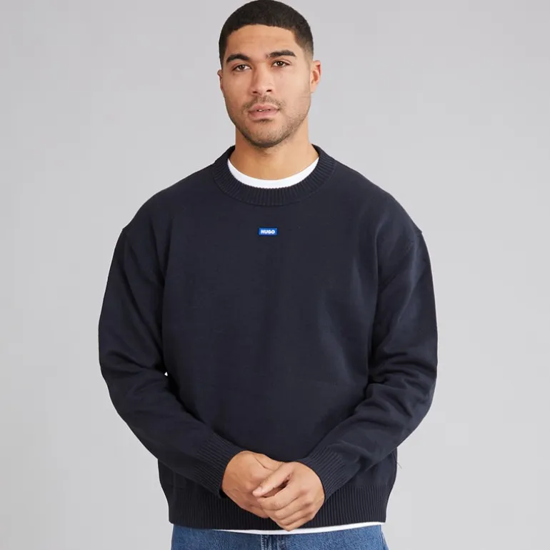 HUGO Herren San Casey Strick Pullover Navy
