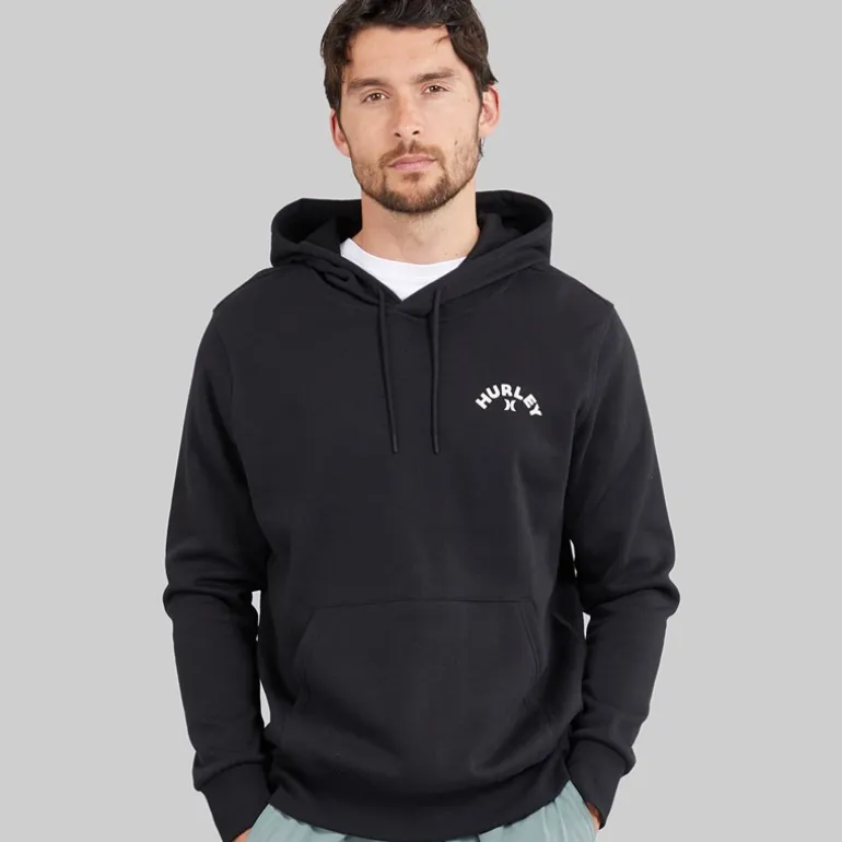Hurley Herren Flammen Augen Kapuzenpullover Schwarz