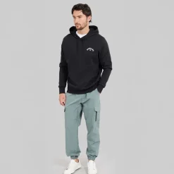 Hurley Herren Flammen Augen Kapuzenpullover Schwarz