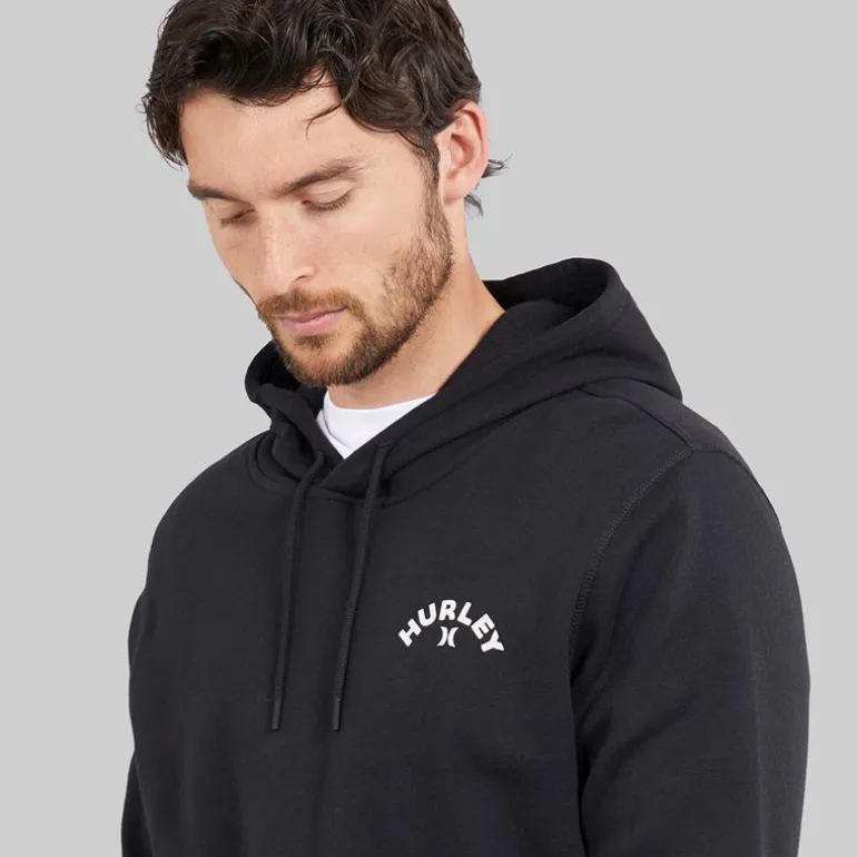 Hurley Herren Flammen Augen Kapuzenpullover Schwarz