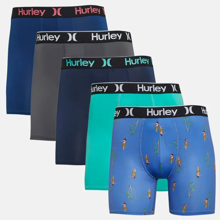 Hurley Herren Regrind Fünferpack Boxershorts Blau
