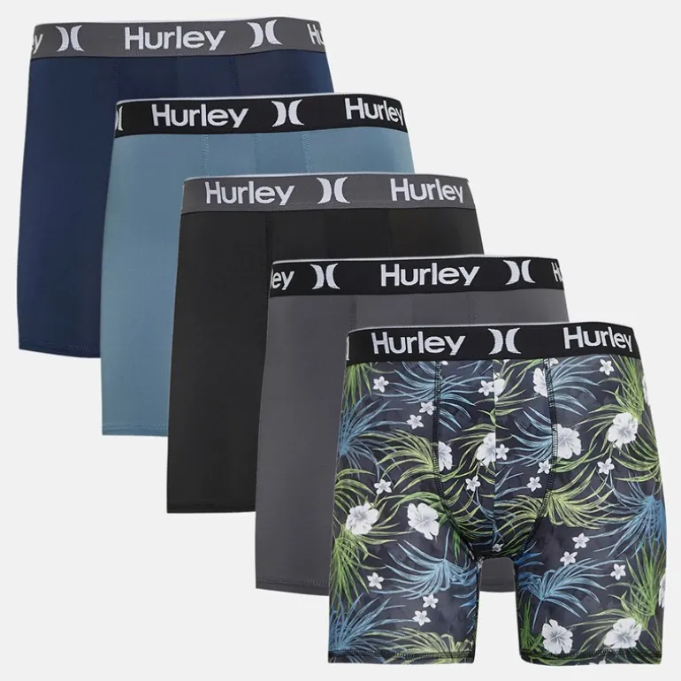 Hurley Herren Regrind Fünferpack Boxershorts Schwarz / Blau