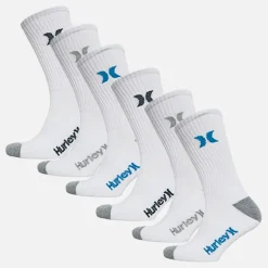 Hurley Herren 1 / 2 Terry Six Pack Crew Socken Weiß / Blau